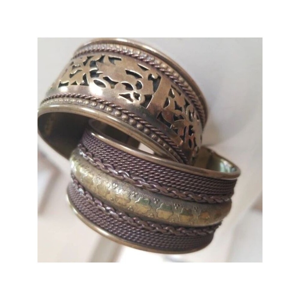 2 piece Vintage bronze cuff bracelets